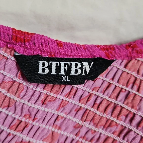 Pink and Red Short Sleeve Maxi Dress Size Extra Large - Picture 6 of 8